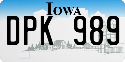 IA license plate DPK989