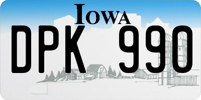 IA license plate DPK990