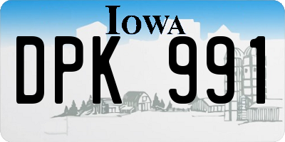 IA license plate DPK991