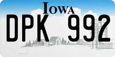 IA license plate DPK992