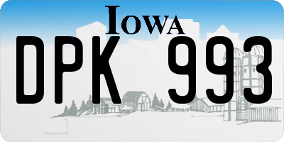 IA license plate DPK993