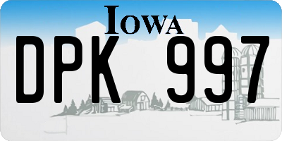 IA license plate DPK997