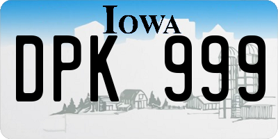 IA license plate DPK999