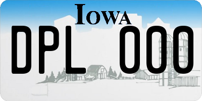 IA license plate DPL000