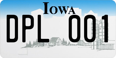 IA license plate DPL001