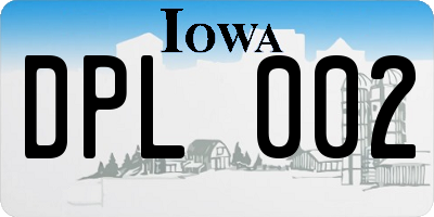 IA license plate DPL002