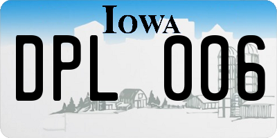 IA license plate DPL006