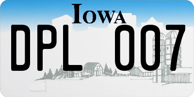 IA license plate DPL007