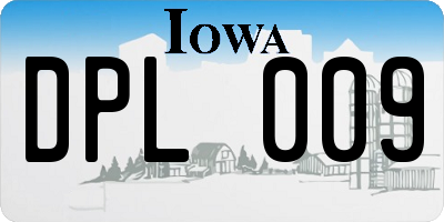 IA license plate DPL009