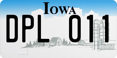 IA license plate DPL011