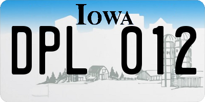 IA license plate DPL012