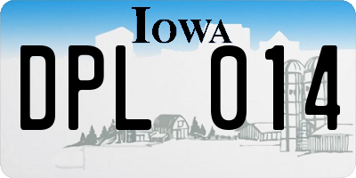 IA license plate DPL014