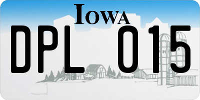 IA license plate DPL015