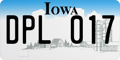 IA license plate DPL017