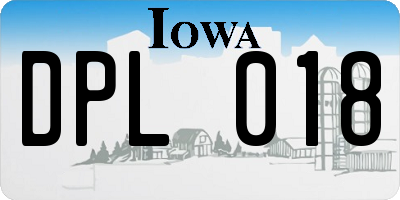 IA license plate DPL018