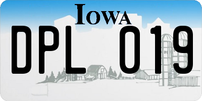 IA license plate DPL019