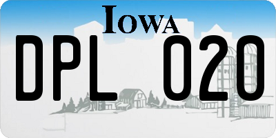 IA license plate DPL020