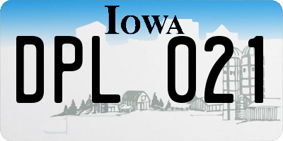 IA license plate DPL021