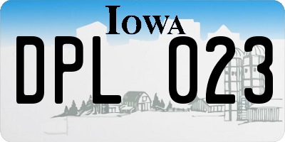IA license plate DPL023