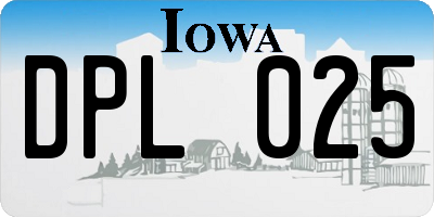 IA license plate DPL025