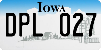 IA license plate DPL027