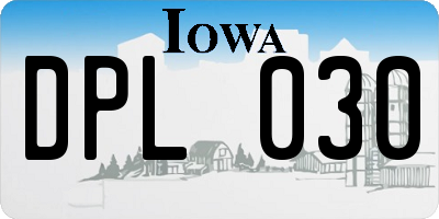 IA license plate DPL030