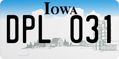 IA license plate DPL031
