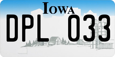 IA license plate DPL033