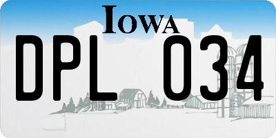 IA license plate DPL034