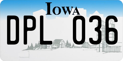 IA license plate DPL036