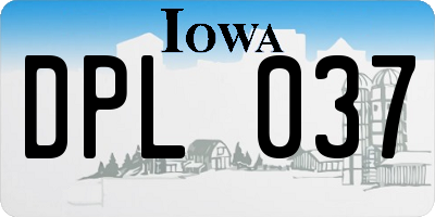 IA license plate DPL037
