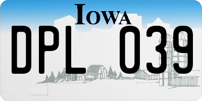 IA license plate DPL039