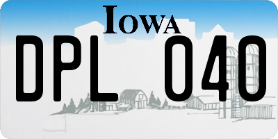 IA license plate DPL040
