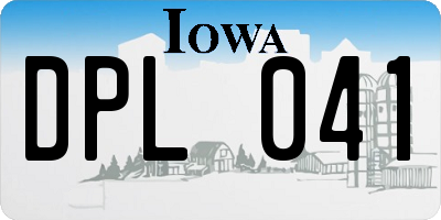 IA license plate DPL041