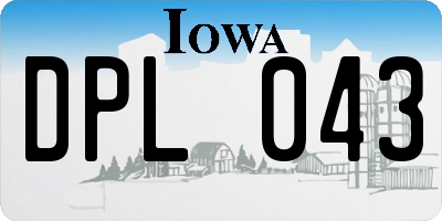 IA license plate DPL043