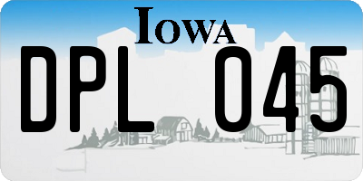 IA license plate DPL045