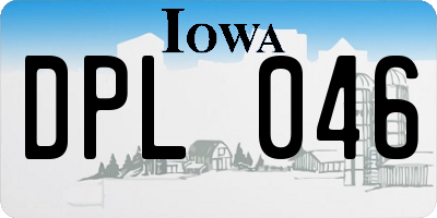 IA license plate DPL046