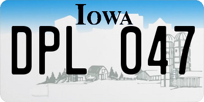 IA license plate DPL047