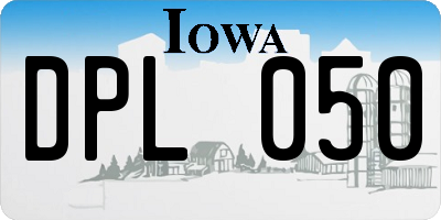 IA license plate DPL050