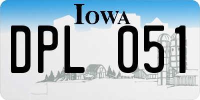 IA license plate DPL051