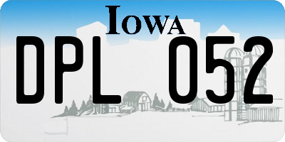 IA license plate DPL052