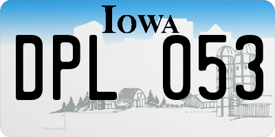 IA license plate DPL053