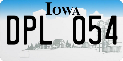 IA license plate DPL054