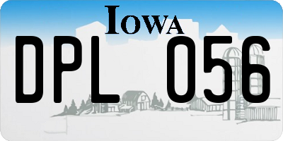 IA license plate DPL056