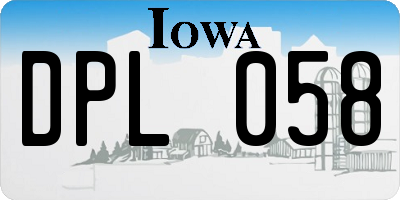 IA license plate DPL058