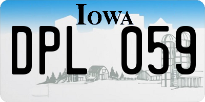 IA license plate DPL059