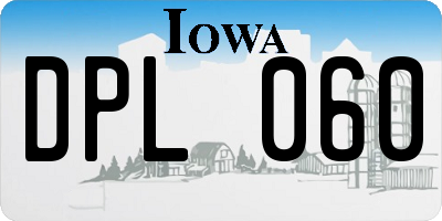 IA license plate DPL060