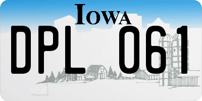 IA license plate DPL061