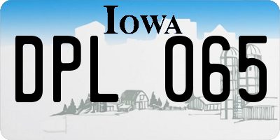 IA license plate DPL065