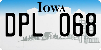 IA license plate DPL068